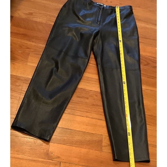 Doncaster Womens 100% Black Leather Pants Lined No Size Tag See Measurements - Picture 10 of 14